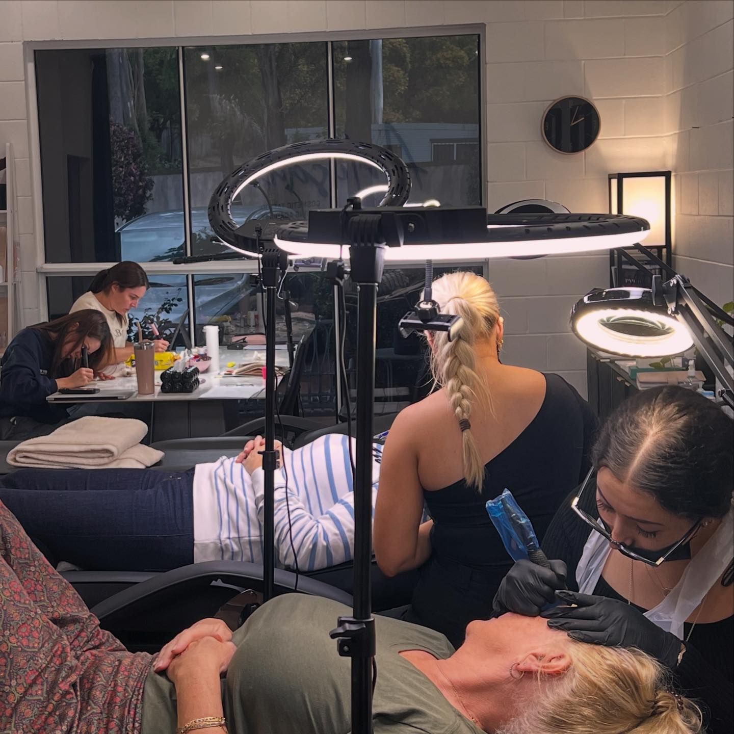 Tattoo Studio: Woman Receiving Eyebrow Tattoo — Artisan Cosmetic Tattoo & Beauty in Worongary, QLD