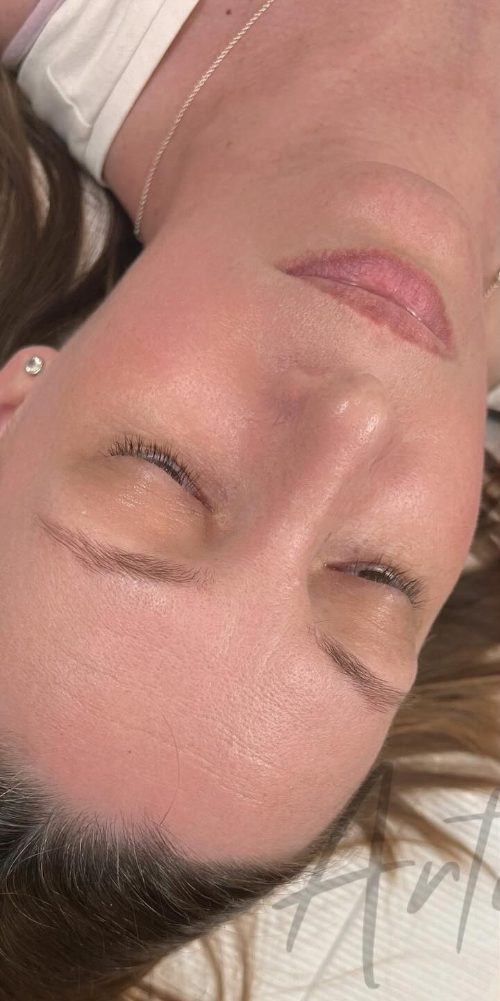 Person With Closed Eyes, Lying Down. Skin is Pink-toned — Artisan Cosmetic Tattoo & Beauty in Worongary, QLD