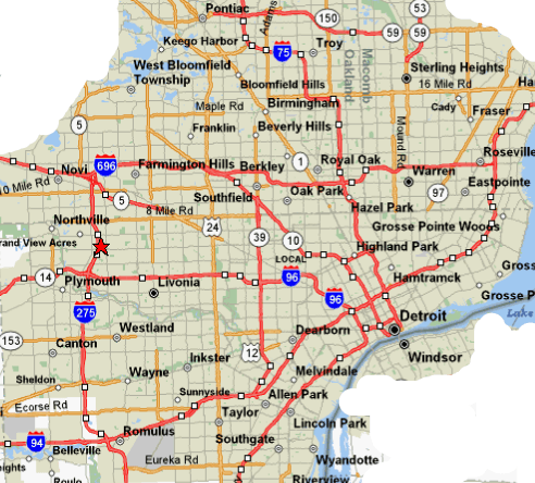 Service Area Map - Detroit, MI - Checker Transportation