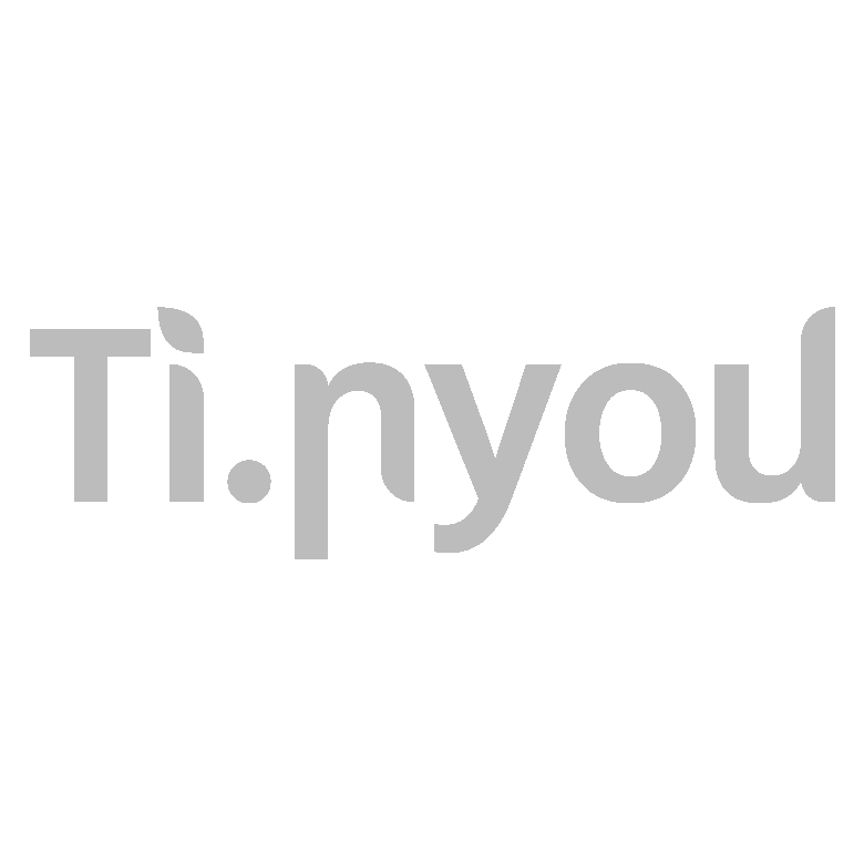 Das ti.nyou-Logo ist ein graues Logo auf weißem Hintergrund.