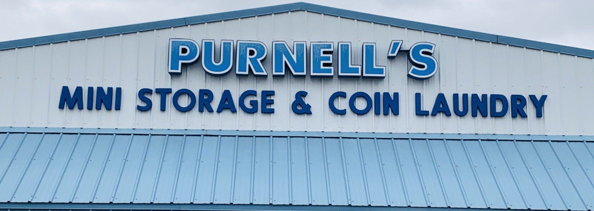 Business signage — Pine Bluff, AR — Purnell's Mini-Storage & Coin Laundry