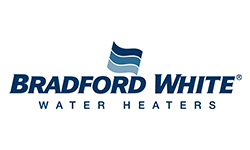 The bradford white water heaters logo is on a white background.