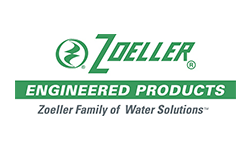 A green and white logo for zoeller engineered products