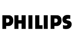 The philips logo is black and white on a white background.