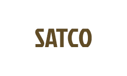 A logo for a company called satco on a white background.