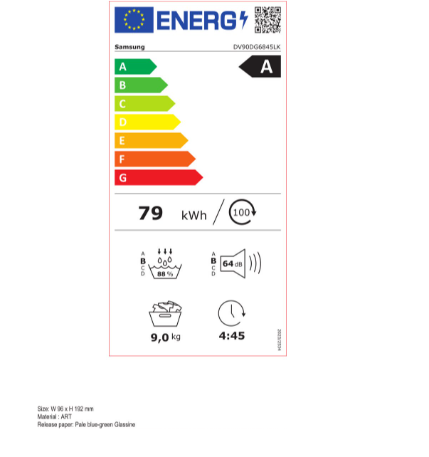 Samsung DV90DG6845LKU3 Warmtepompdroger