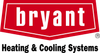 The bryant heating and cooling systems logo is red and white.