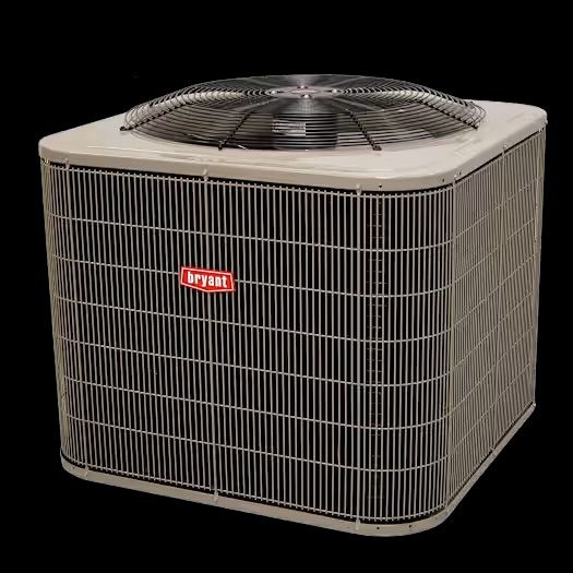 A gray air conditioner is sitting on a white surface.