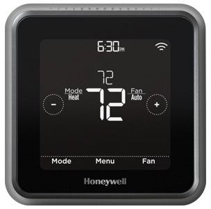 A honeywell thermostat is shown on a white background.