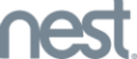 A close up of a nest logo on a white background