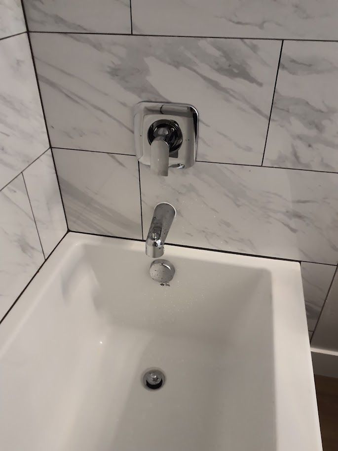 new bathtub plumbing work done