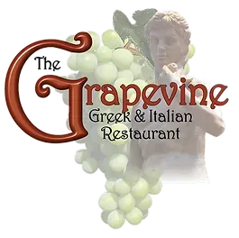 A logo for the grapevine greek and italian restaurant