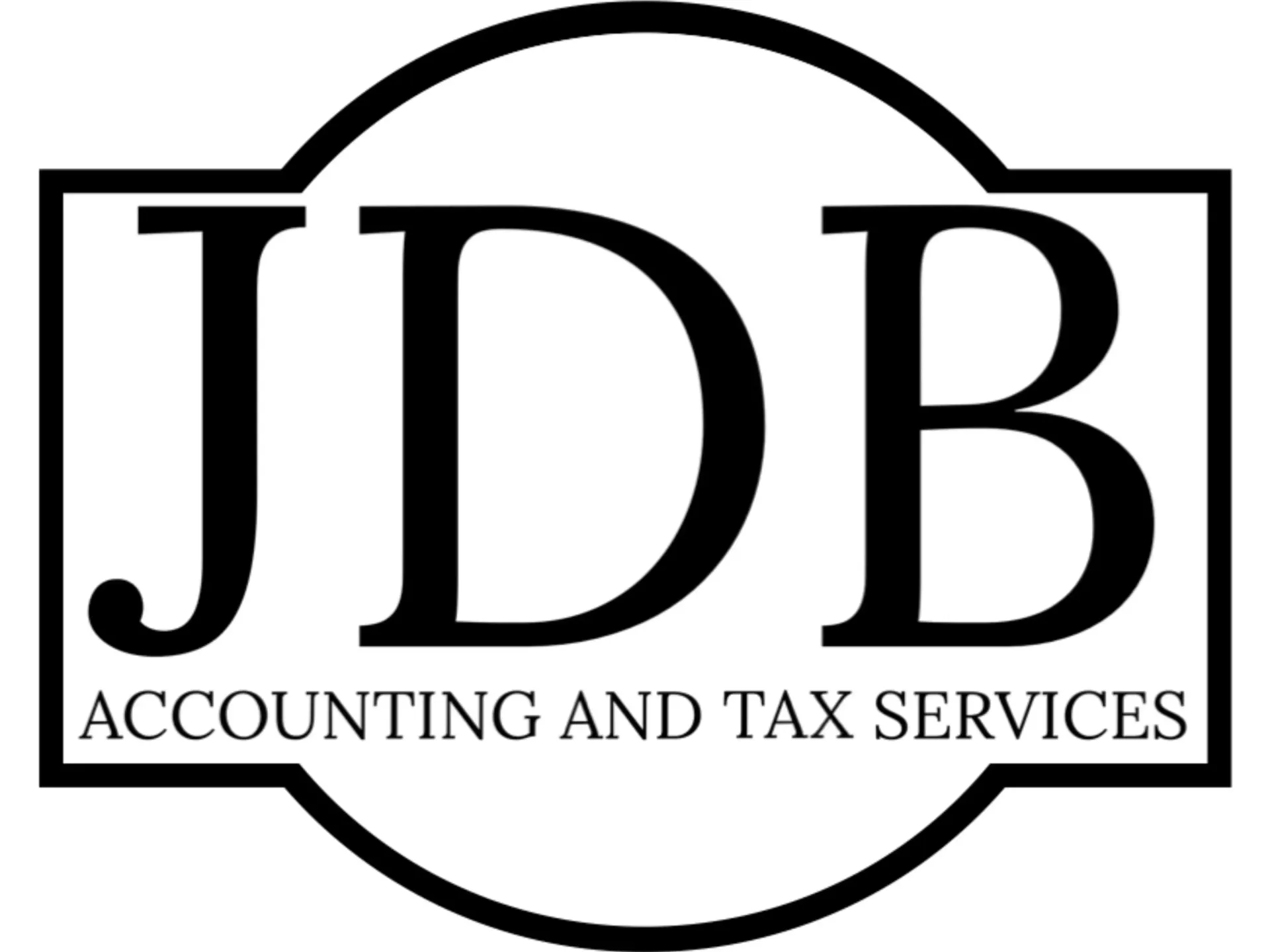 The logo for jdb accounting and tax services llc is green and white.