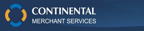 Continental merchant services logo on a blue background