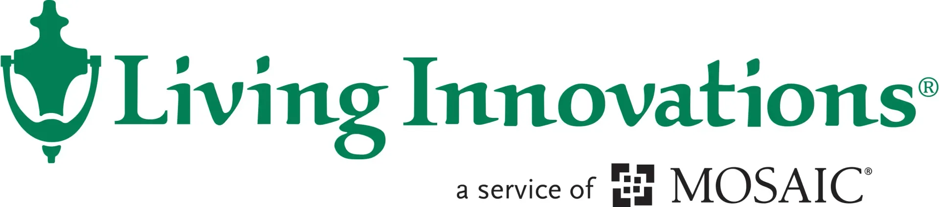 A logo for living innovations a service of mosaic