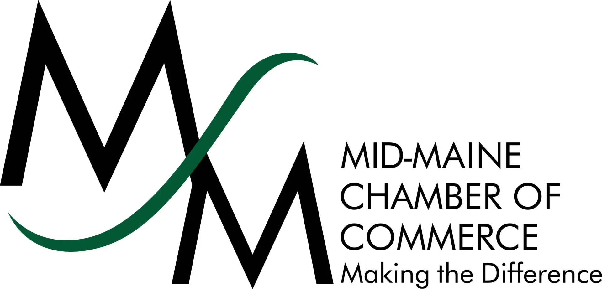 Logo for Mid-Maine Chamber of Commerce; black 