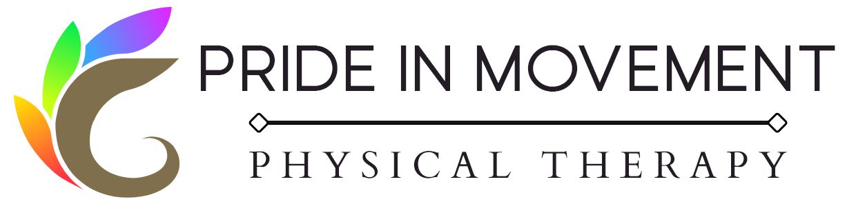 A logo for pride in movement physical therapy.