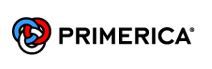 A primerica logo with a red and blue circle on a white background.