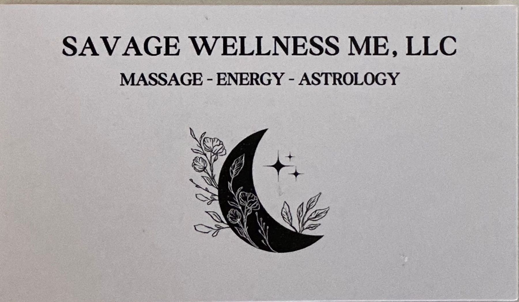 A business card for savage wellness me llc