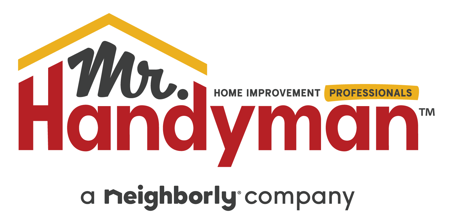 The logo for mr. handyman is a neighborly company.
