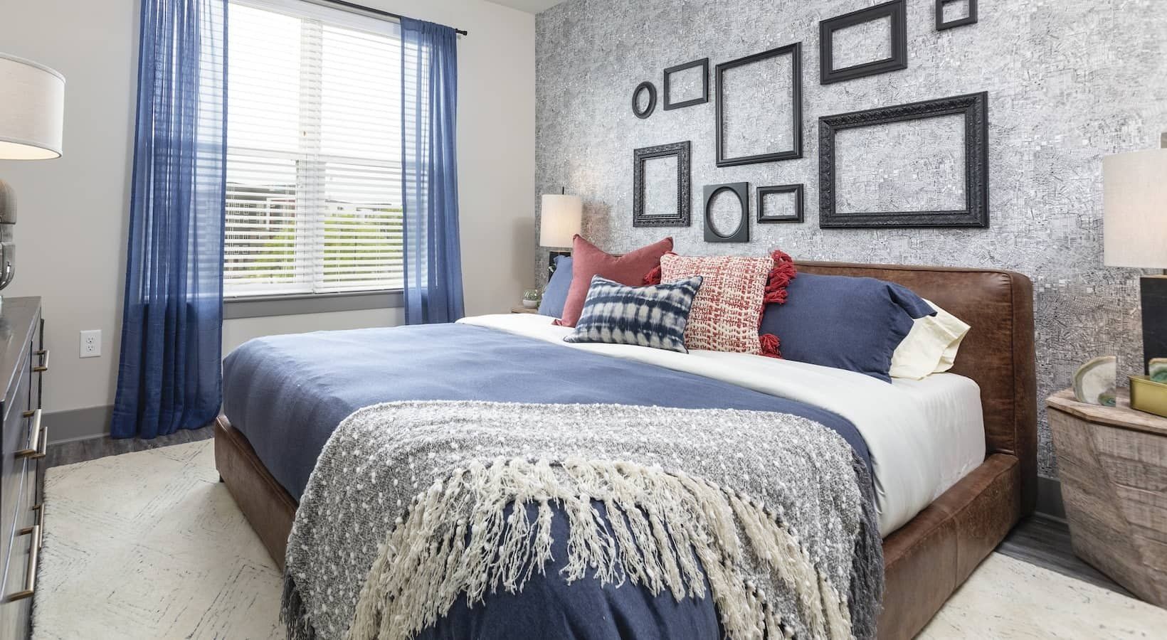 Modern Bedroom with Furnitures, Wall Arts, and Expansive Window | 2050 Morningside