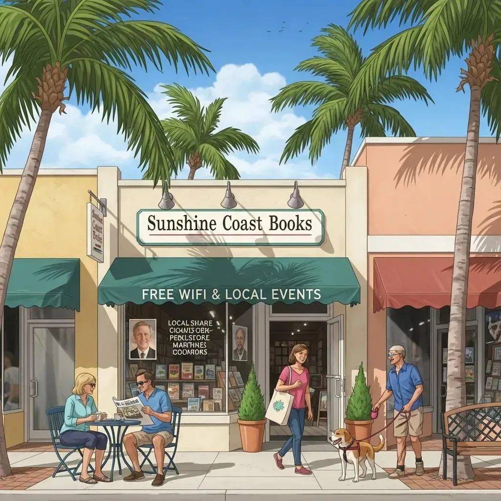 Local Venice, Florida business storefront with community engagement