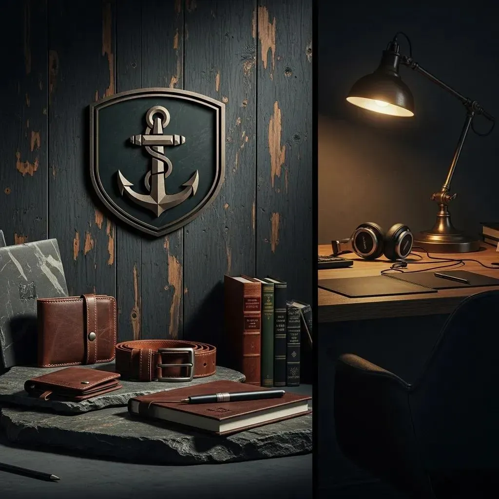 Masculine branding elements showcasing strength and identity in design