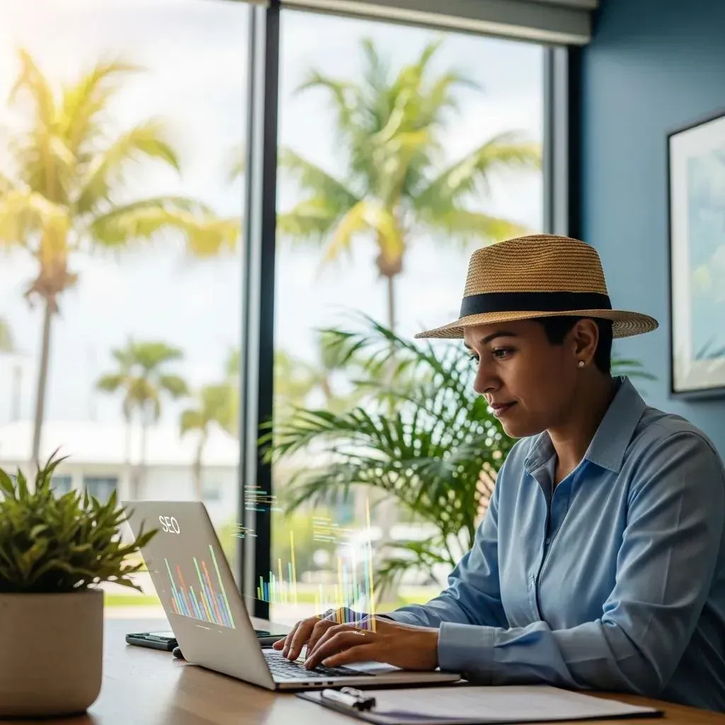 Cape Coral small business owner planning local SEO in a modern office
