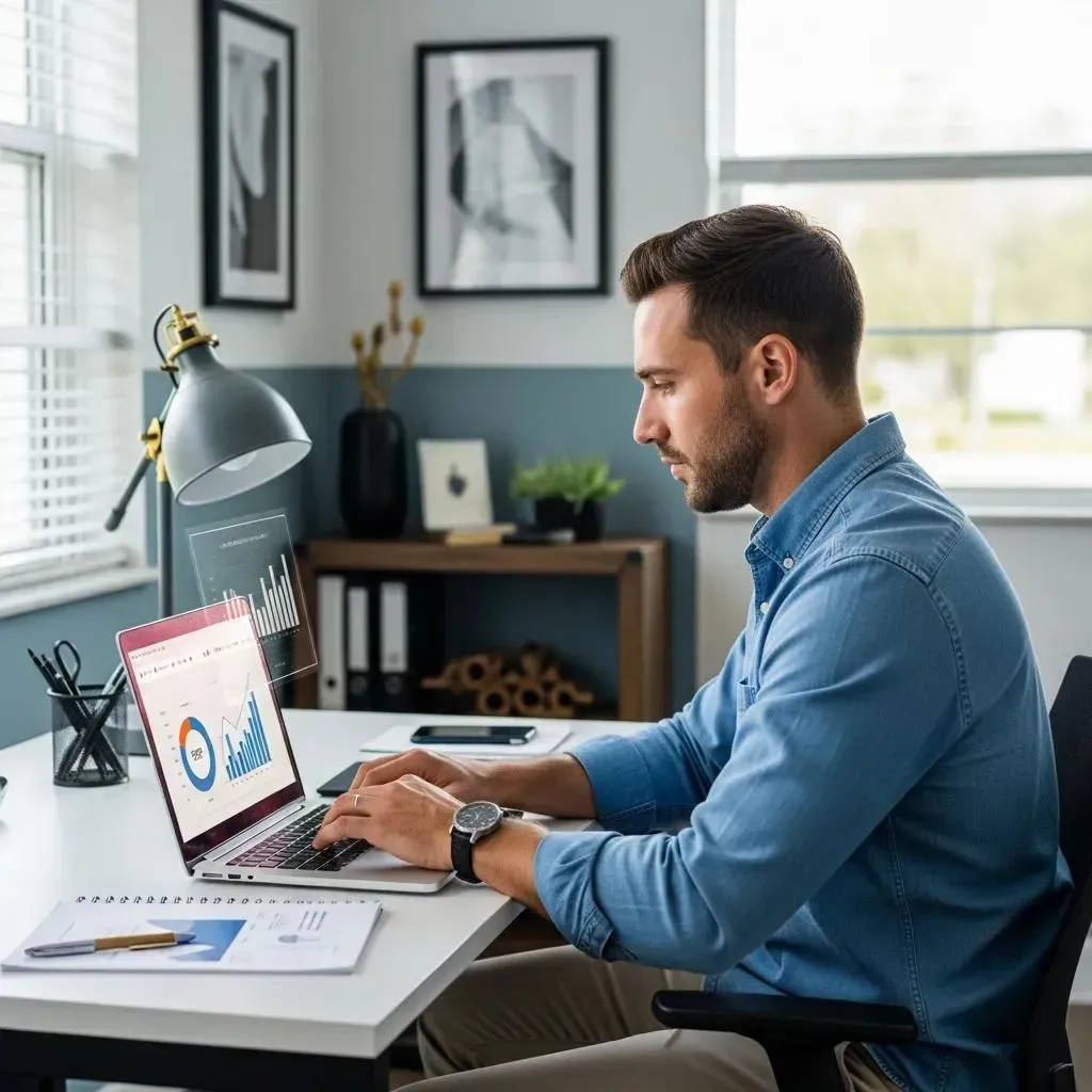 Small business owner in Sarasota working on digital marketing strategies