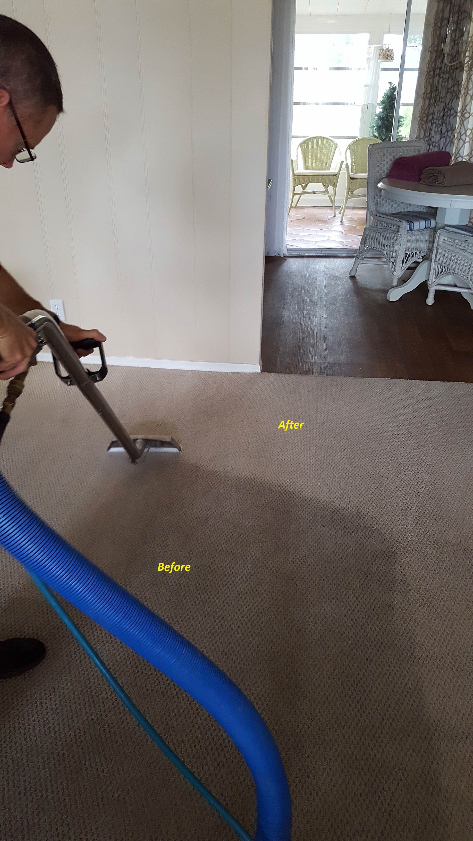 Vacuuming Carpet on the Floor — Punta Gorda, FL — Superior Carpet & Upholstery Cleaning Inc
