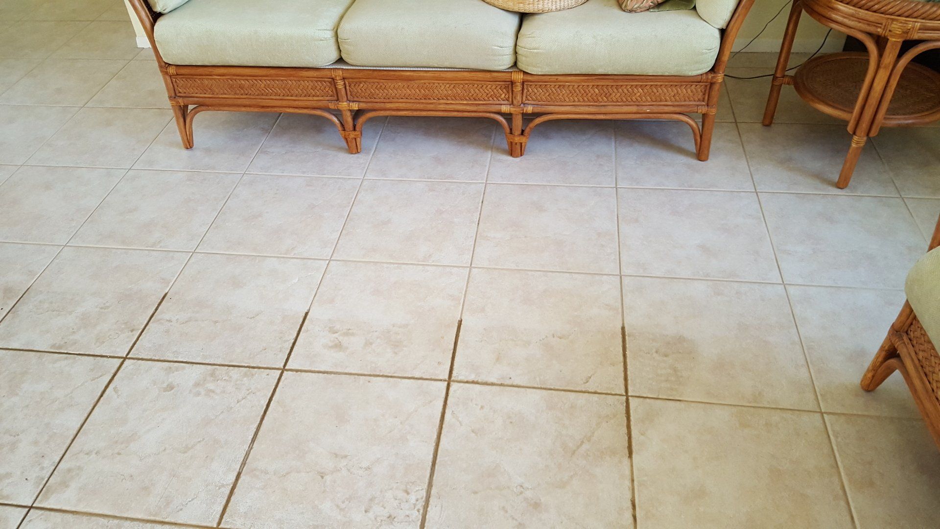 A floor after tile and grout cleaning in Punta Gorda, FL