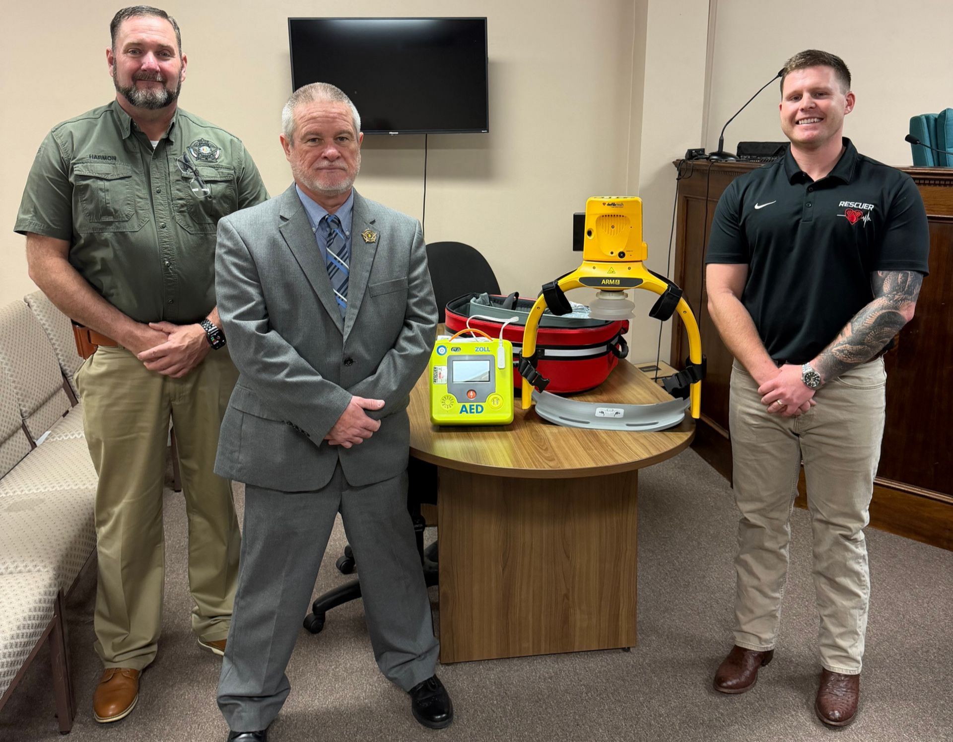 Chilton County Sheriff's Office enhanced emergency response capabilities by deploying AEDs and mechanical CPR devices in patrol vehicles through grant-funded equipment purchases. Rescuer partnered with the agency to provide life-saving AED solutions and mechanical CPR devices, helping ensure deputies are equipped to respond quickly to sudden cardiac arrest and other medical emergencies throughout Chilton County. This public safety initiative improves emergency preparedness, expands access to early defibrillation, and supports better outcomes for residents and visitors across the community.