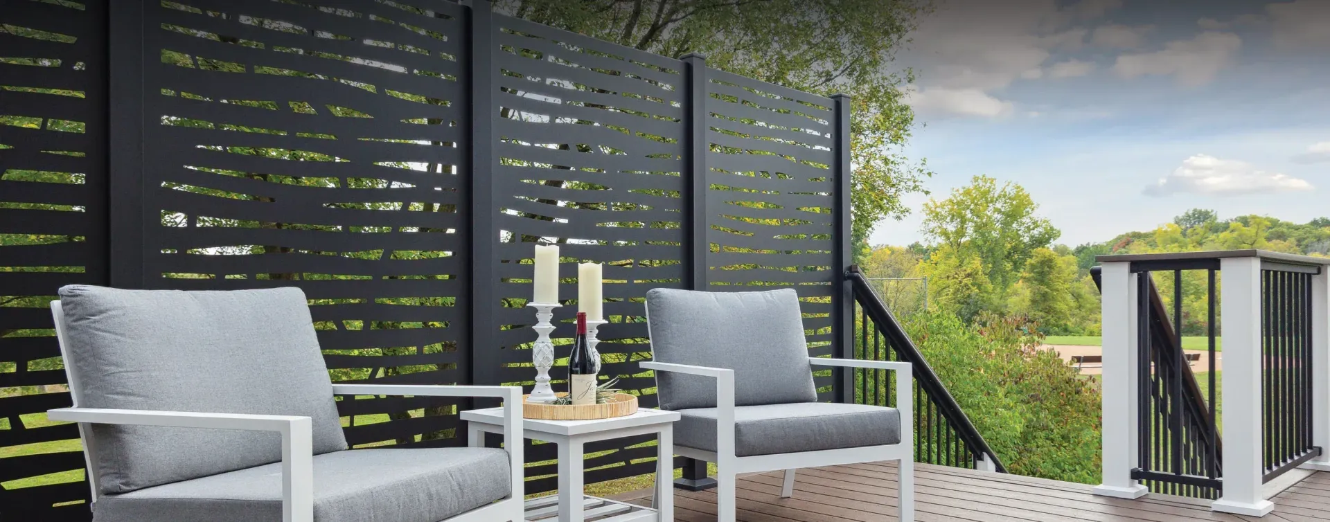 There is a fire pit in the middle of the patio.