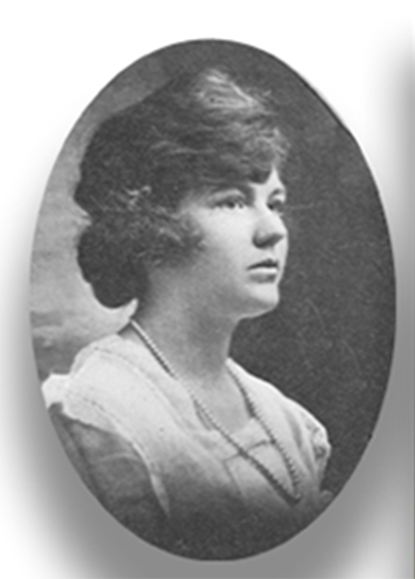 A black and white photo of a woman in a white dress