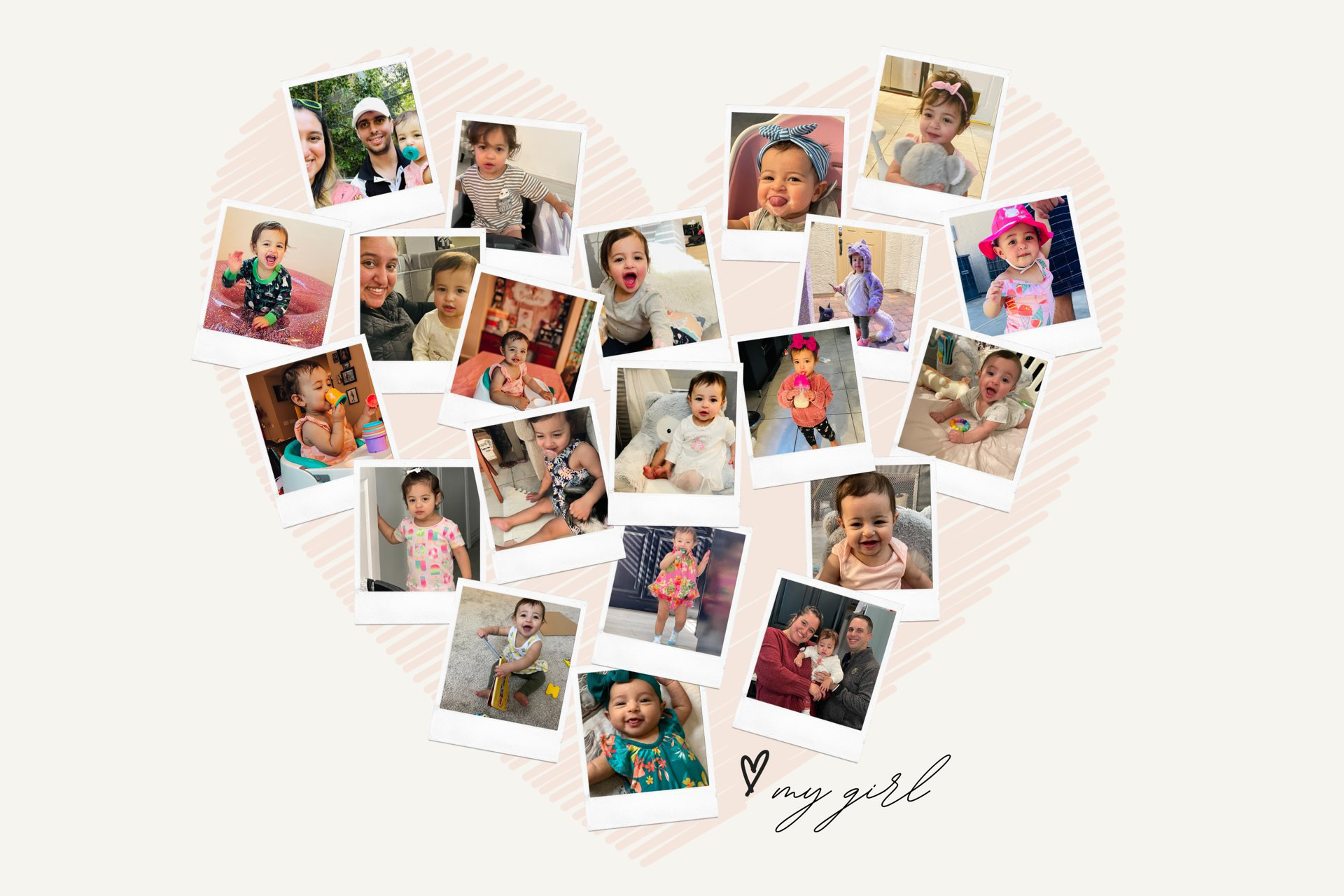 A person is holding a photo collage with the word love on it