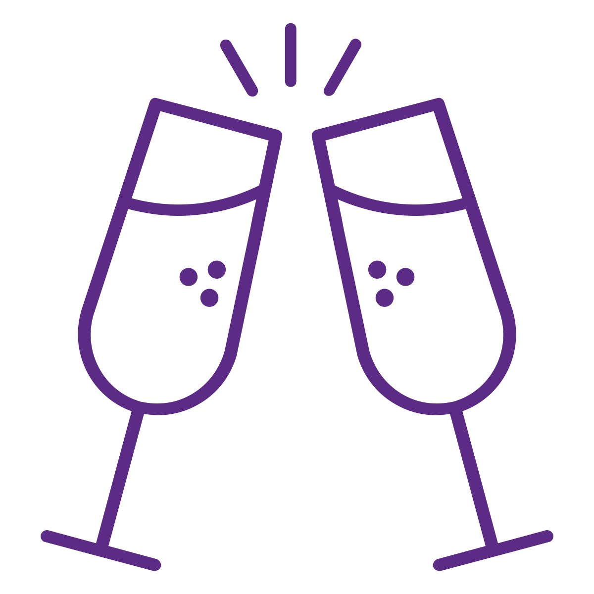 Icon of two clinking champagne glasses