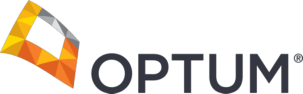 The Optum logo featuring a multicolored, diamond-shaped geometric icon to the left of the text 