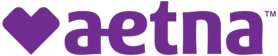 The Aetna logo, featuring a purple heart icon next to the word 