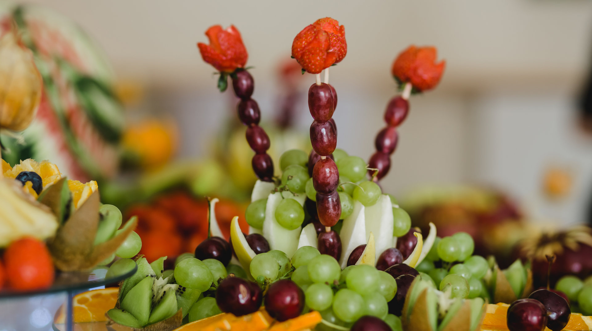 A table topped with a variety of fruits and vegetables.