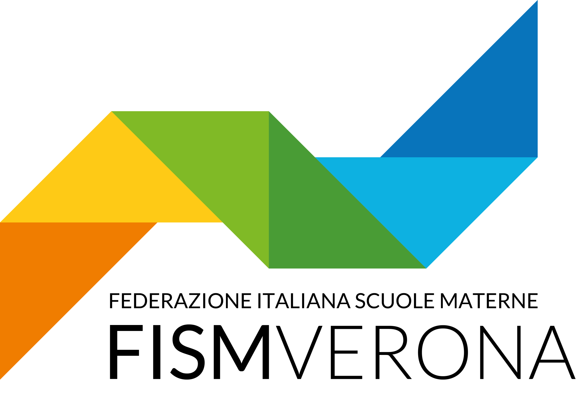 Un logo colorato per Fism Verona con un triangolo al centro