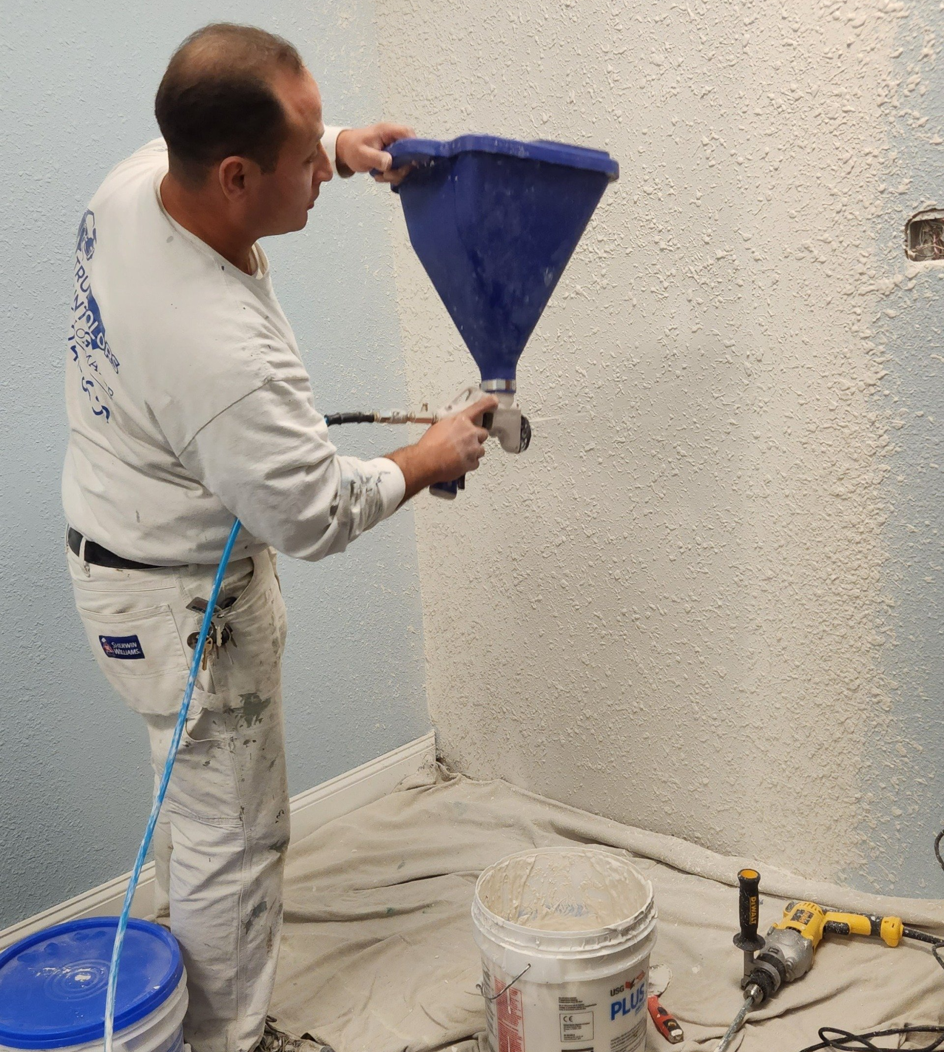 Spraying Texture on Drywall — Cheney, KS — True Colors Painting