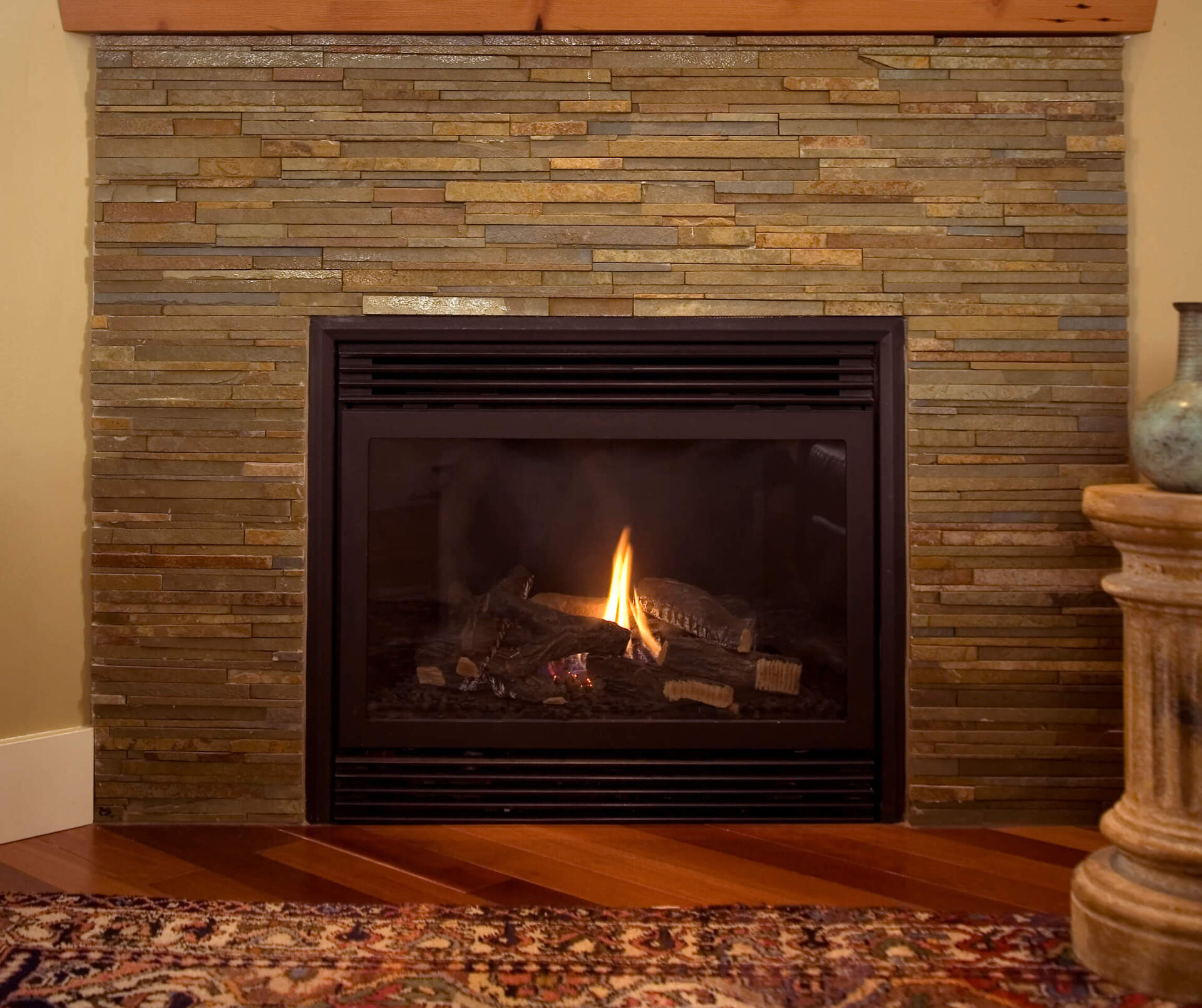 Natural Stone Fireplace — Auburn, CA — Icon Hearth & Home