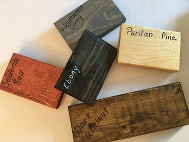 A selection of stain choices currently available - different stains also available at request!