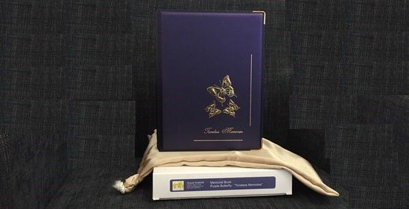 Purple butterfly memorial book – Funeral tributes in Rockhampton, QLD
