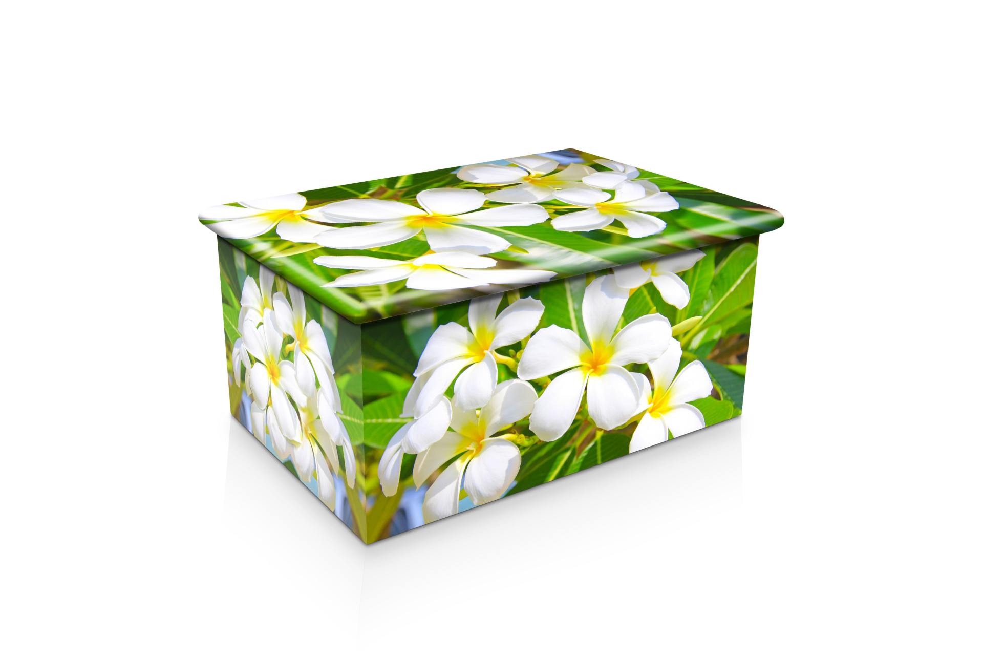 FRANGIPANI-FLOWERS-ASHES-URN-(SIDE-VIEW) – Funeral tributes in Rockhampton, QLD