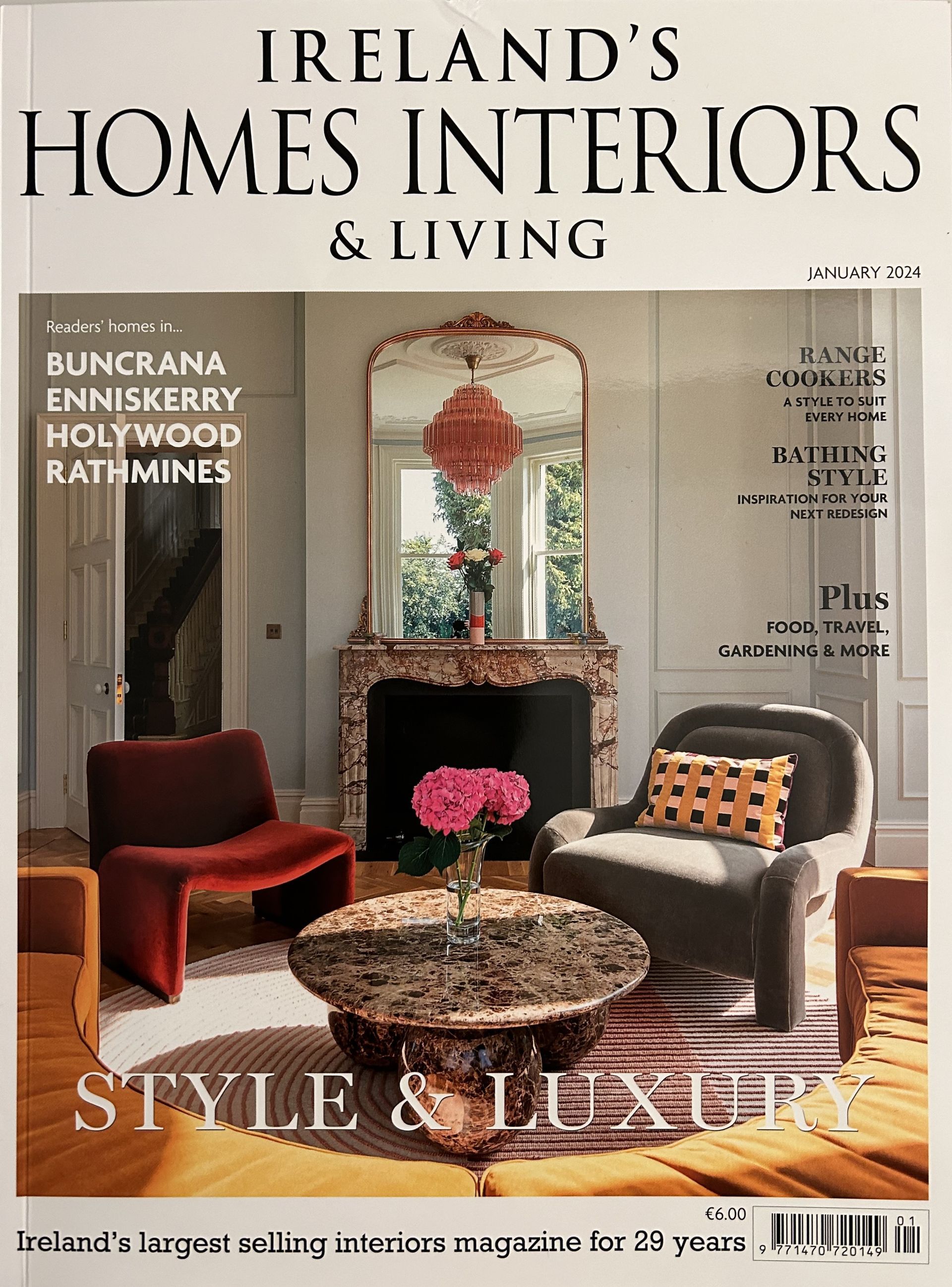 Ireland's Homes Interiors & Living magazine featured Cush Interiors Enniskerry project