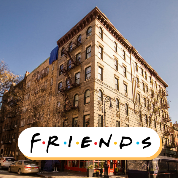 90 Bedford Street, the apartment building where Monica and Rachel lived in the television show Friends.