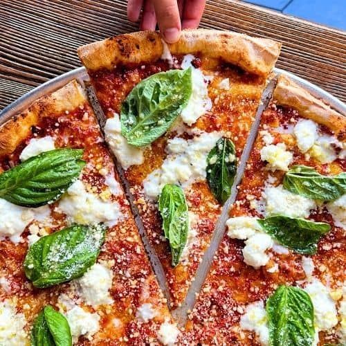 Burrata pizza from Nolita Pizza in Little Italy, NYC