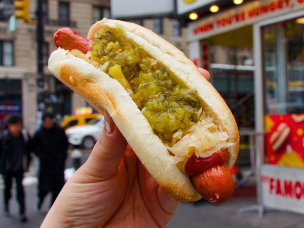 Hot dog from Gray’s Papaya on the Upper West Side in NYC