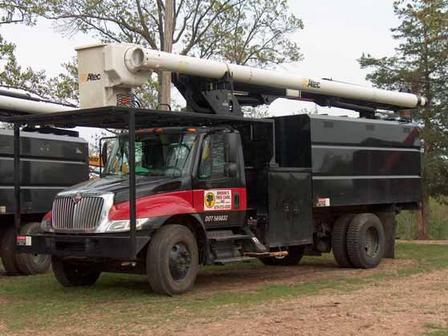 bucket truck owned by Brown's Tree Care